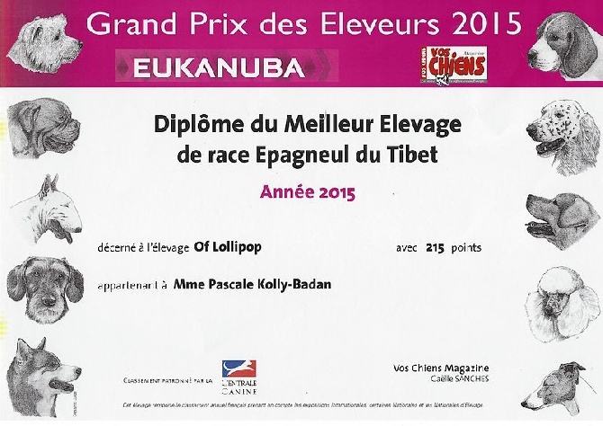 of lollipop - Top Winning Kennel France 2015